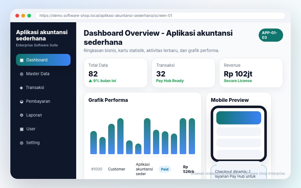 Screenshot Aplikasi akuntansi sederhana